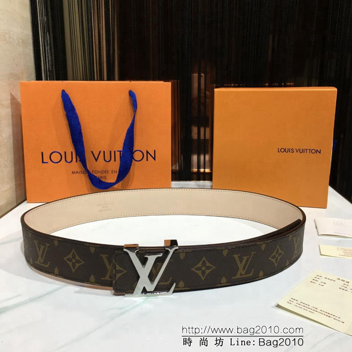 路易威登LV 新款 LV INITIALS MONOGRAM 腰帶 金色LV首字母帶扣 休閒百搭 男士皮帶  xfp1115